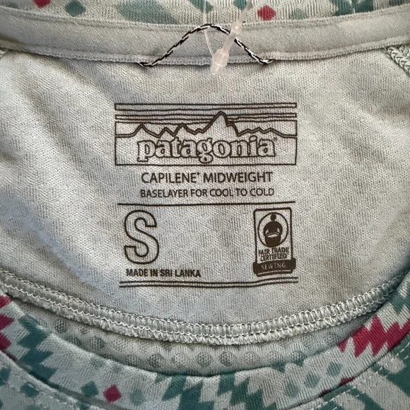 Patagonia Women's Small Capilene Midweight Top Baselayer Icefall Blue Big Sky - Picture 5 of 12